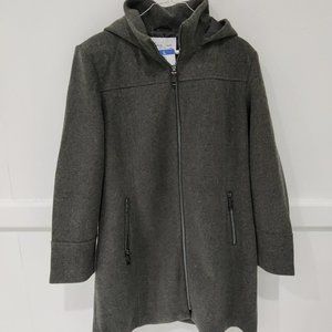 NWoT TWO Vince Camuto Women's Full Zip Hooded City Coat Gray Size S $180 7D067